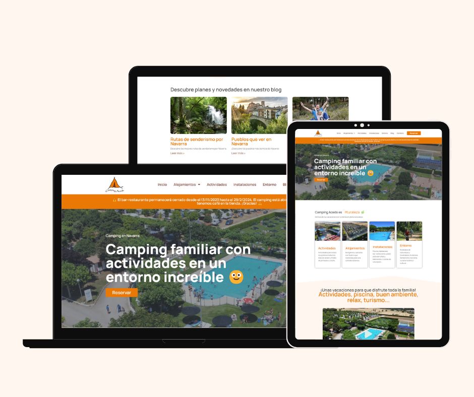 diseño web camping familiar