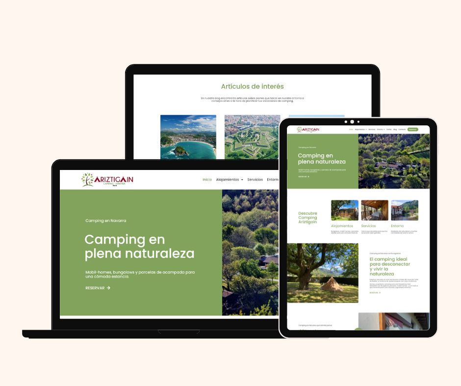 diseño web camping naturaleza