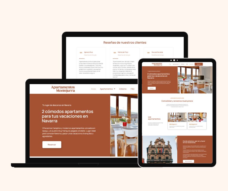diseño web apartamentos montejurra