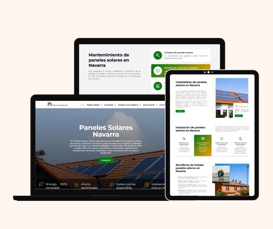 diseño web paneles solares