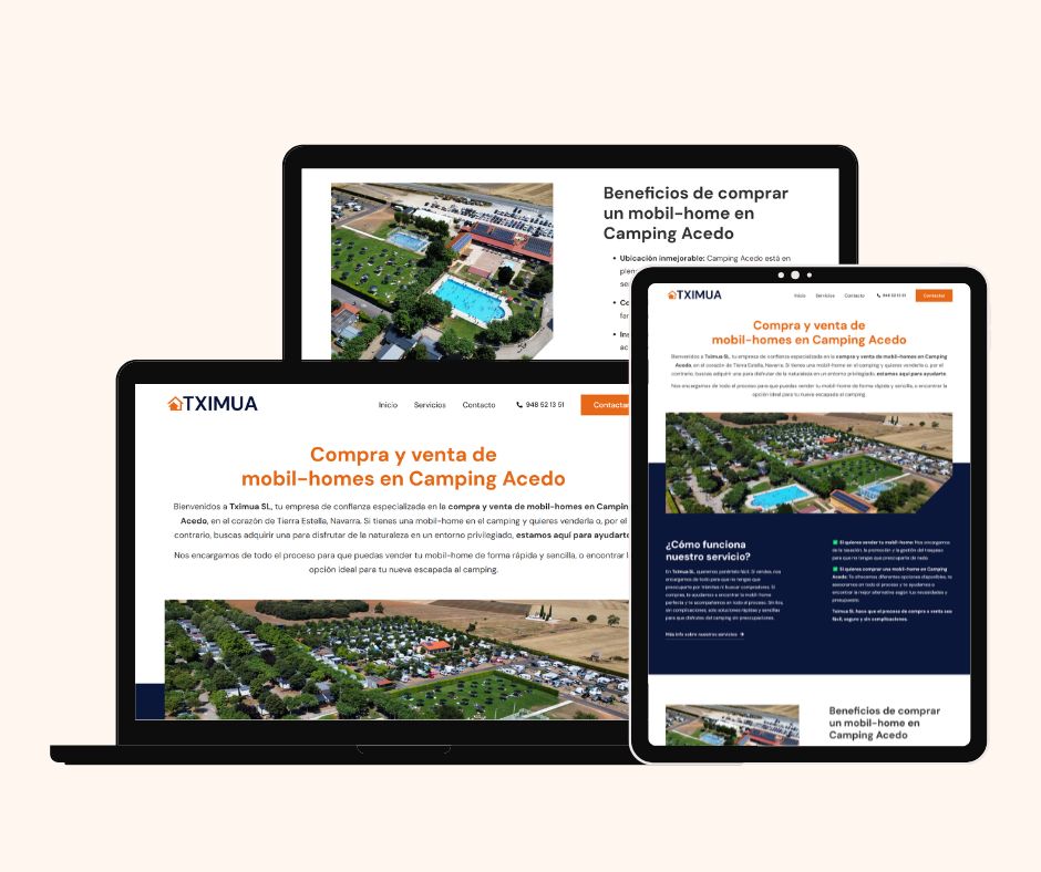 diseño web compra venta mobil homes camping